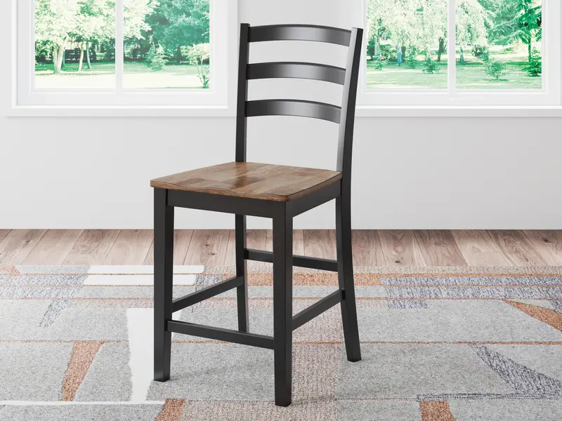 Wildenauer Counter Height Barstool with Footrest and Upholstered Seat