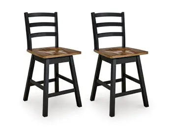Wildenauer Counter Height Swivel Barstools (Set of 2)