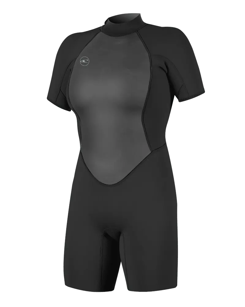 Women’s 2mm Black Back-Zip Shorty Wetsuit – Reactor-2