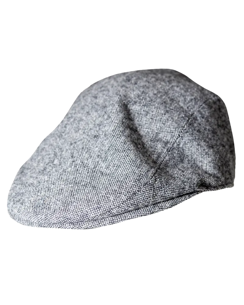 Wool Driver Tweed Hat – Textured Mouse Grey