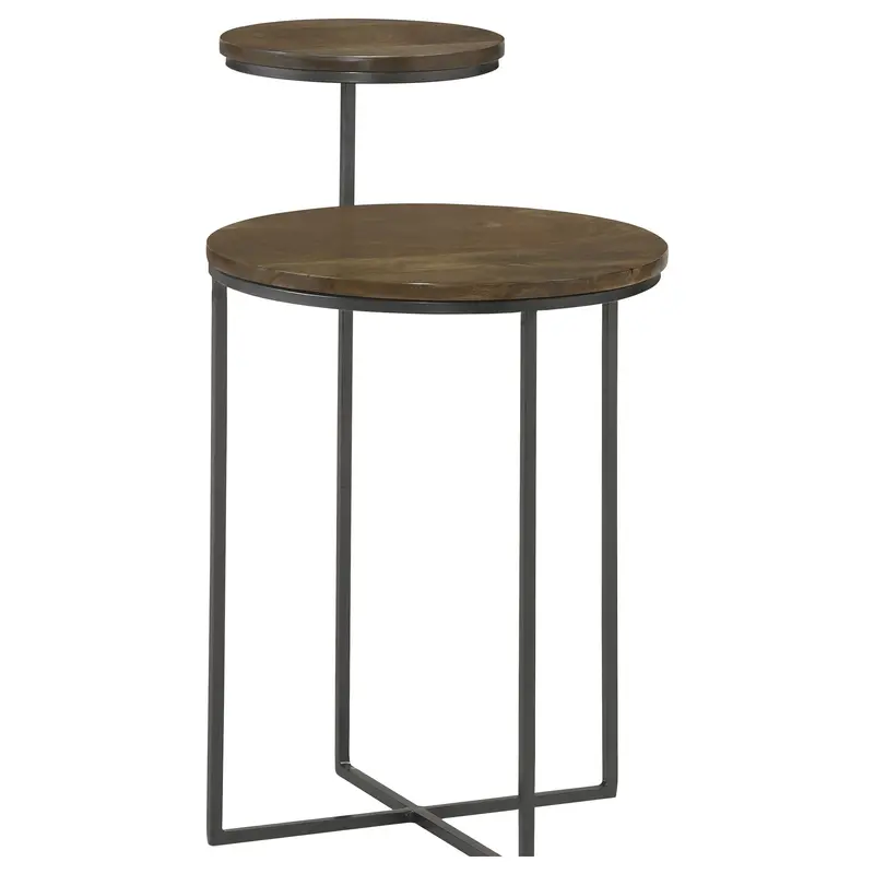 Yael Slim Side Table with Rounded Wood Top