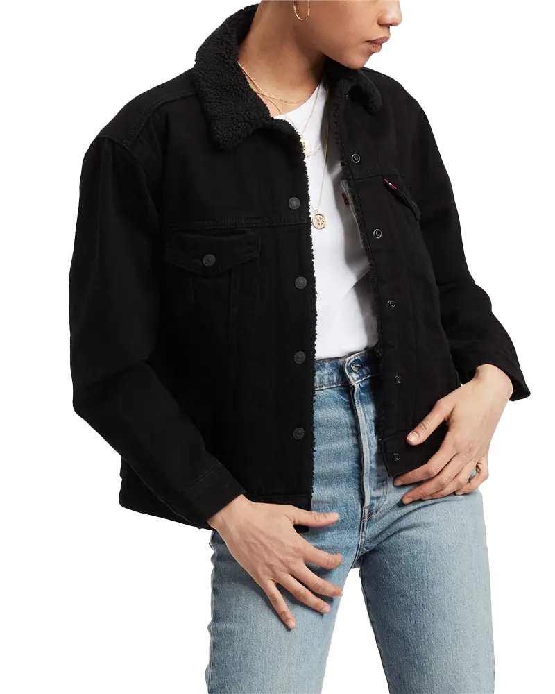Yes Black Sherpa Jacket – Oversized Cozy Outerwear