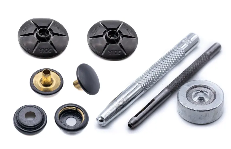 YKK Snad Military-Black Self-Adhesive Snap Kit – 25mm Domed Stud for Tactical Gear