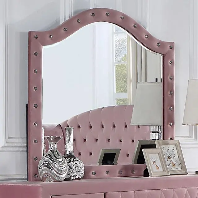 ZOHAR Pink Framed Wall Mirror – Decorative Vanity Accessory