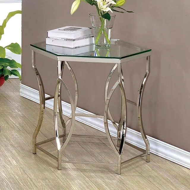 ZOLA Chrome-Finished End Table – Sleek Metallic Side Table