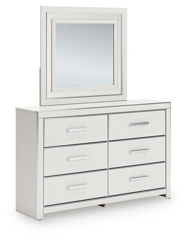Zuraleus 6-Drawer Dresser with Integrated Mirror – Bedroom Storage Solution